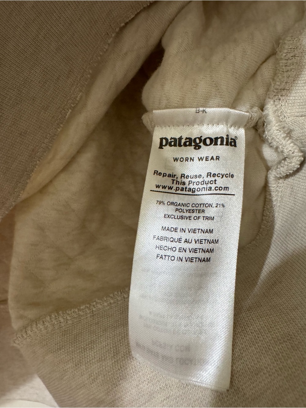Patagonia Organic Cotton Quilt Pullover in Pelican Size M - Picture 7 of 7